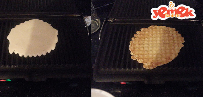 tost makinasında waffle yapımı